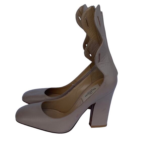 Valentino Garavani 37 Poudre Wavy Leather Pumps - Picture 5 of 13